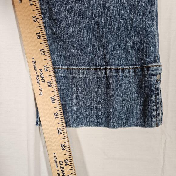 Levis 515 Capri Jeans Womens 12 32x22 Blue Cuffed Wide Leg Stretch Mid Rise - Picture 5 of 10